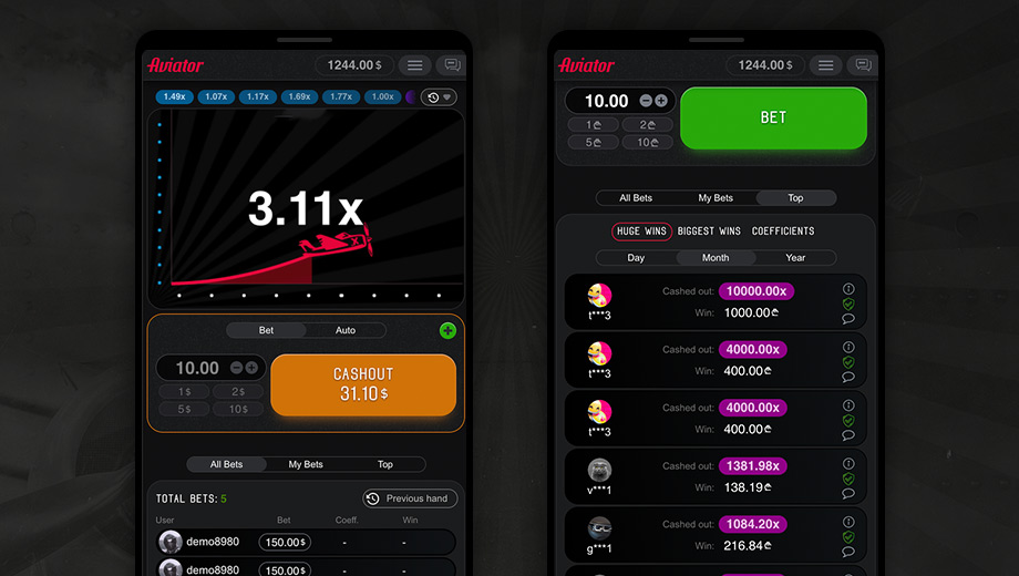 Official SPRIBE mobile product image showing the Bet and Auto selector above a stake panel